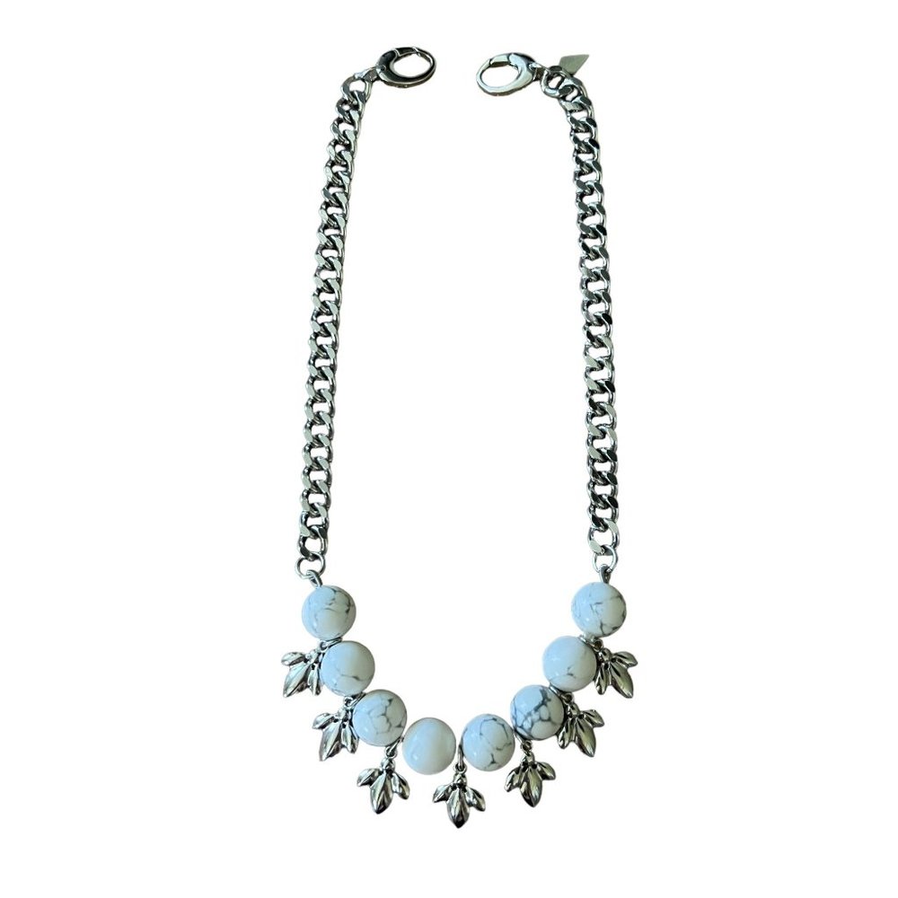 Adornable U Silver White Marble Rhinestone Reversible Statement Classic … - Picture 12 of 16